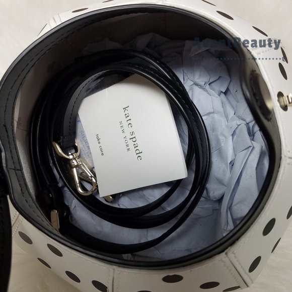 Kate Spade New Teapot Tea Party Polka Dots Black White Kettle Alice Wonderland - Picture 3 of 14